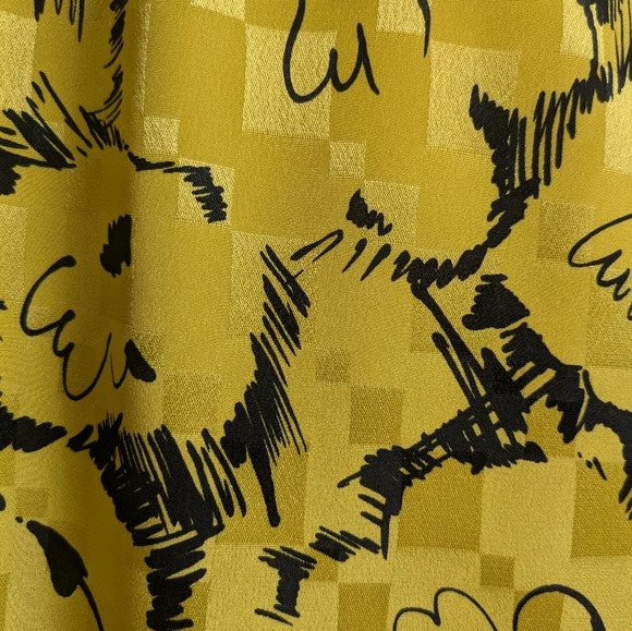 Maison Missy House 70s Peplum Maxi Dress Yellow Vneck Long Sleeve Size S/M - Picture 10 of 17